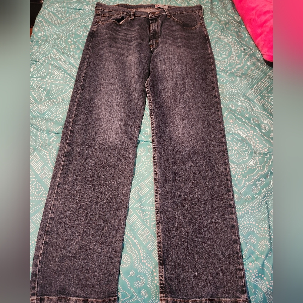 Mens Wrangler Dark Blue Jeans